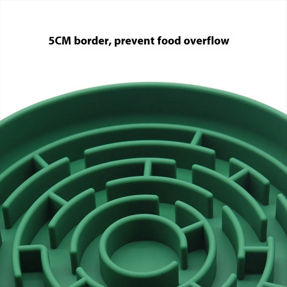 Non Slip Slow Eating Dog Bowl - Silicone Pet Feeder with Suction Cups, Anti Spill Design for Puppies Green