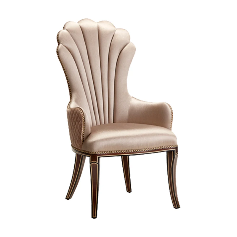 ！@European Imported Birch Wood Legs Shell Back Hotel Dinning Chair Armless Fabric Nordic Restaurant Dining Chair