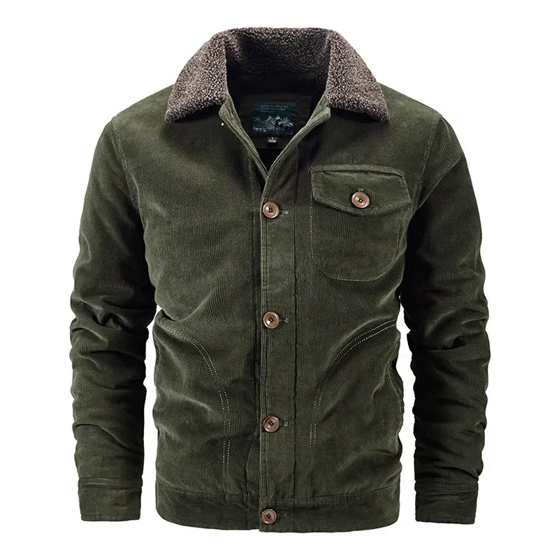 Abrigos de pana para hombre, chaquetas ajustadas de plumón, Parkas cálidas, chaquetas casuales, prendas de vestir más gruesas, tallas 6XL, nueva