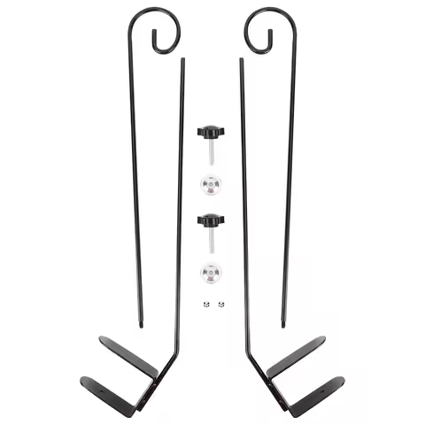 2 Pcs Extended Fence Deck Hook 360 Degree Rotary Heavy Duty Bird Feeder Hook Deck Mounted Hook for Hanging Bird Feeders Plants