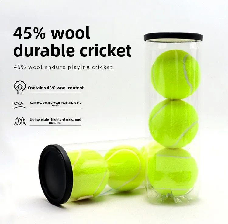 

Cricket Tennis Balls 3-Pack, High Elasticity Padel Balls with 45% Wool, Durable Cage Style for Training & Entertainment