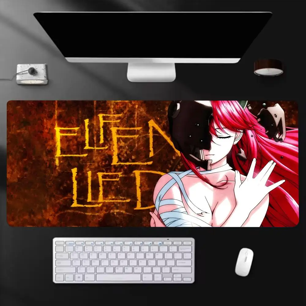 Tragic Animation E-Elfen Lied Mouse Pad Extra Large Gaming  Non-Slip Rubber Base Stitched Edge