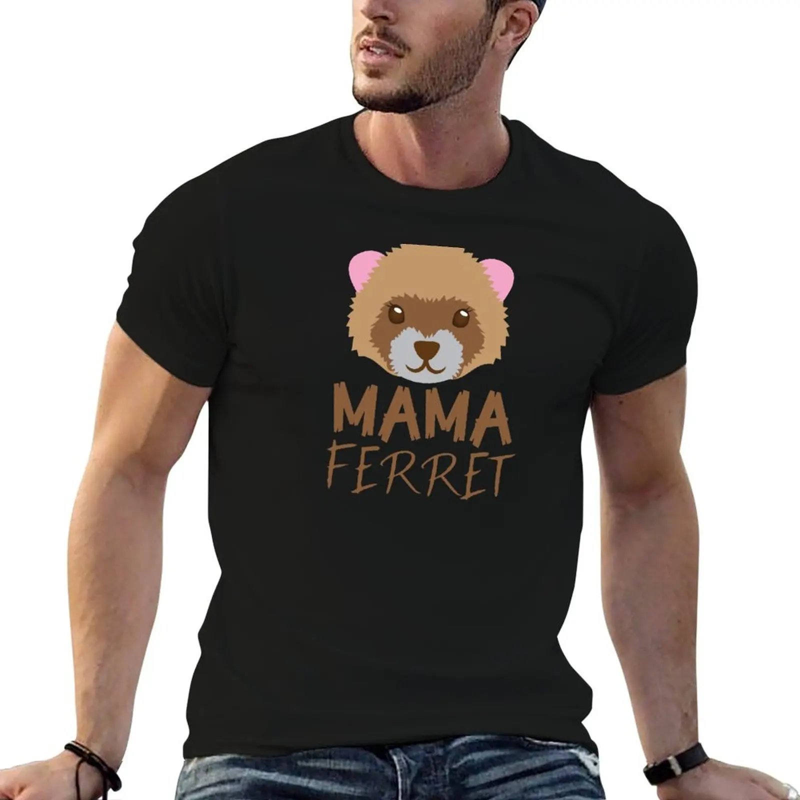 Camiseta MAMA FERRET (con diseño a juego de Papá Ferret y Bebé Ferret), camisetas g man para hombre, camisetas de algodón, camiseta de alta calidad