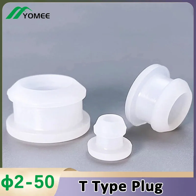 

Transparent Conical Snap-on Silicone Rubber T Type Plug Blanking End Caps Tube Inserts Bung Proof High Temperature