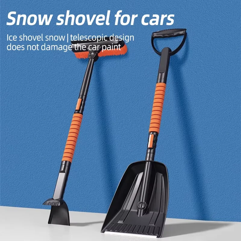 Car Ice Scraper Winter Ice Removing Brush Shovel Tools Foldable Snow Scraper Windshield Car Wash Accessory Winter Scraping