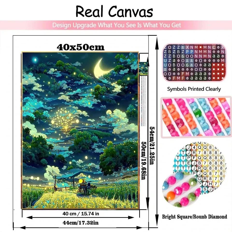 DIY Full Square/Round Diamond Painting Dream Starry Sky Landscape Diamond Embroidery Scenery Home Decor Cross-stitch Diamond Art