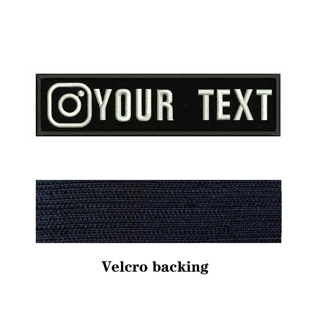 Instagram Logo 10X2.5cm Embroidery Custom Name Text Patch Stripes Badge Iron On Or  Patches