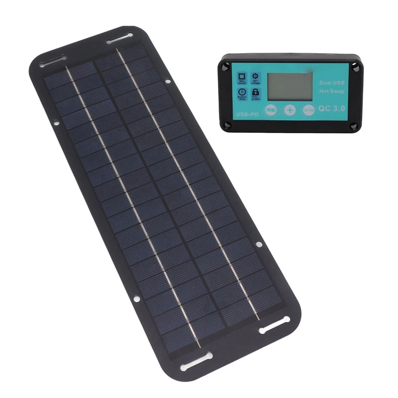 

Top-Rated 20W 12V Solar Panel Kit Solar Trickle Charger USB Power Power Bank