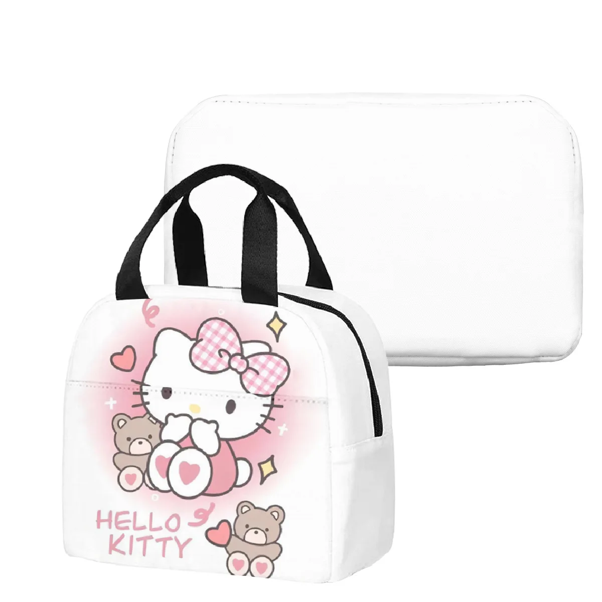 Sanrios Kawaii  Anime My Melody Hello Kittys Kuromi Insulated Cooler Lunch Box Bag Cartoon Portable Bento Tote  Food Bag Gift