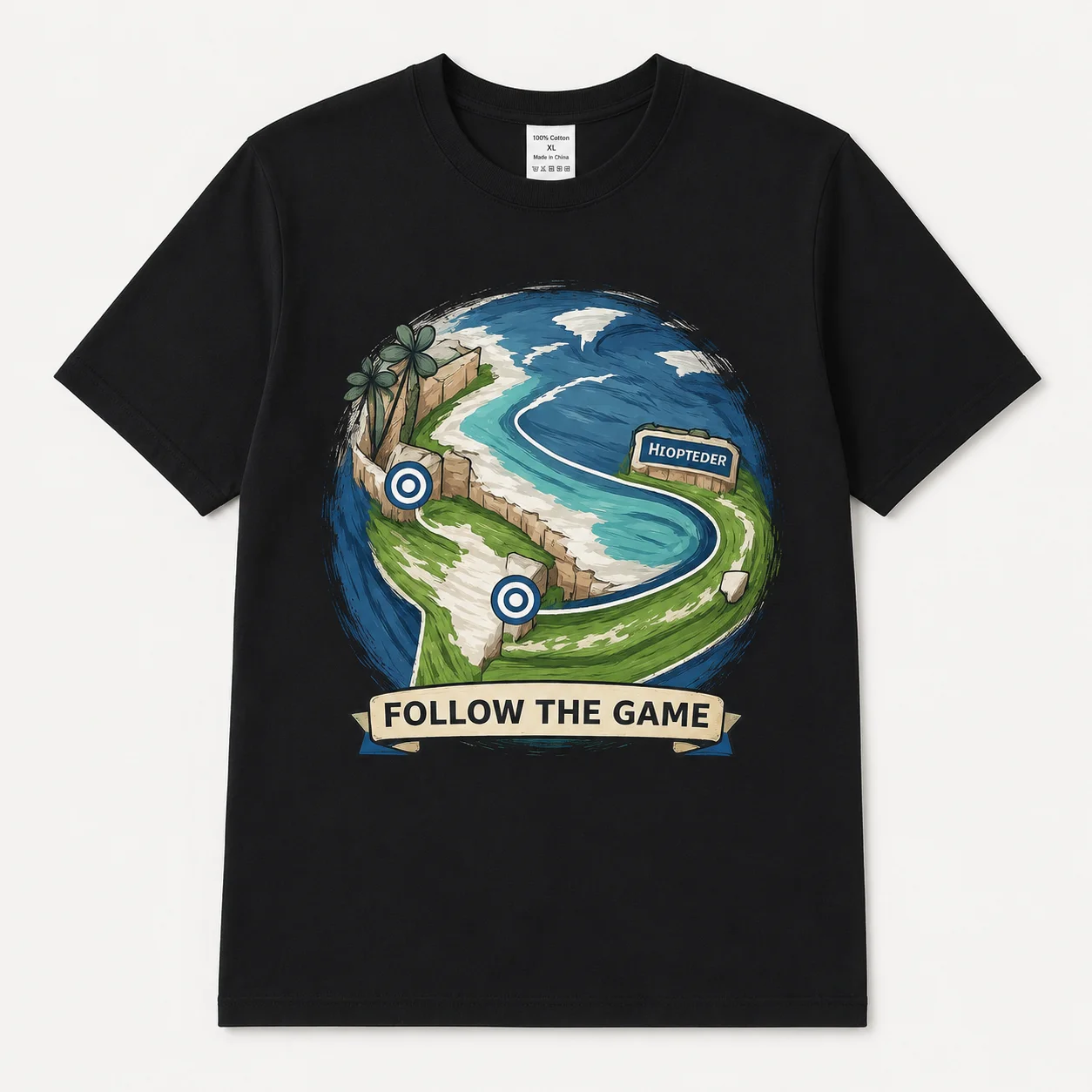 Follow The Game Men's Graphic Tee Soccer Ball Pattern Print Shirt Cotton Crew Neck Short Sleeve T