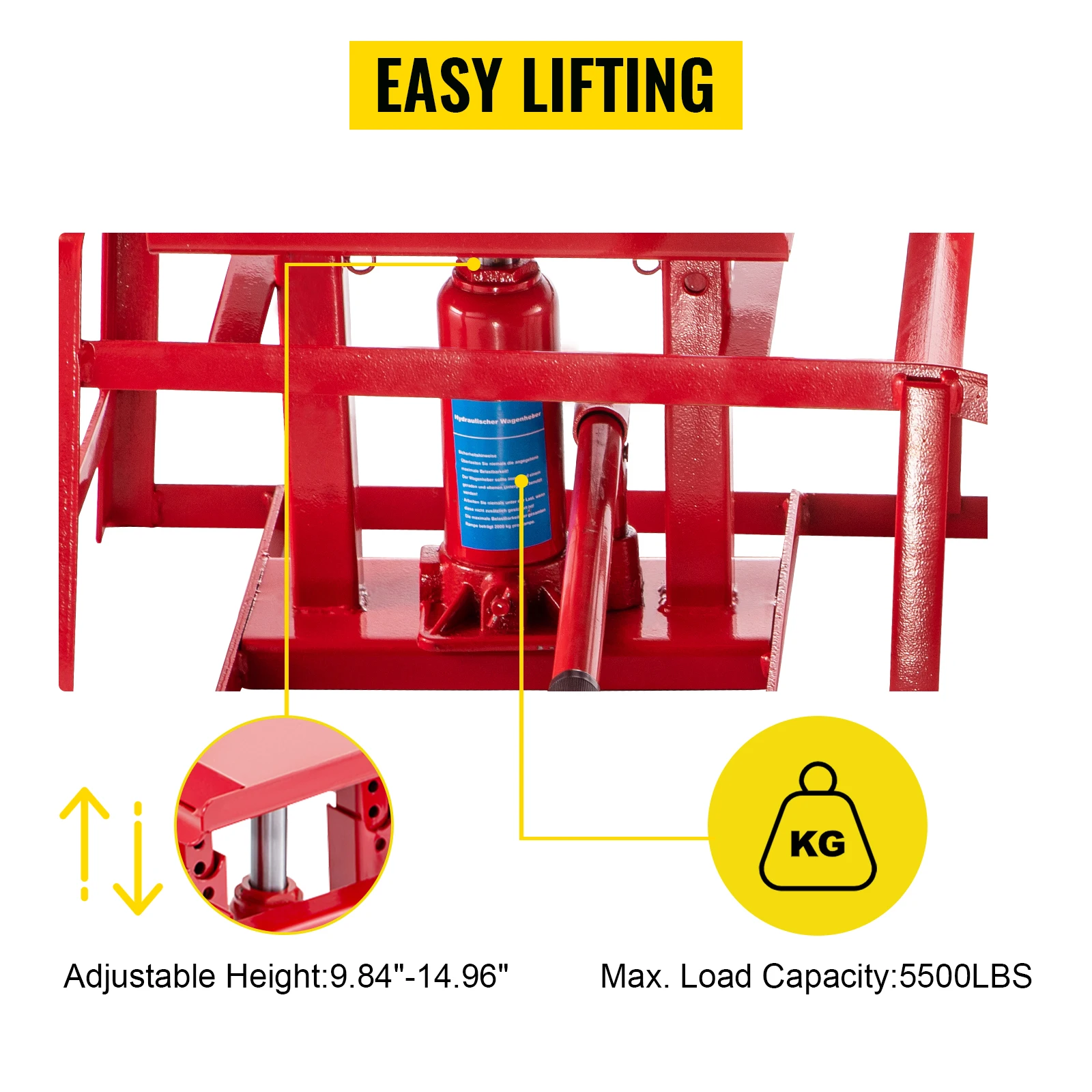 VEVOR 5500/11000Lbs Dọc Thủy Lực Xe Đoạn Đường Nét Với Thủy Lực Nâng Đỡ Jack Tự Động Xe Tải Phục Vụ Cho Xe Leo Núi