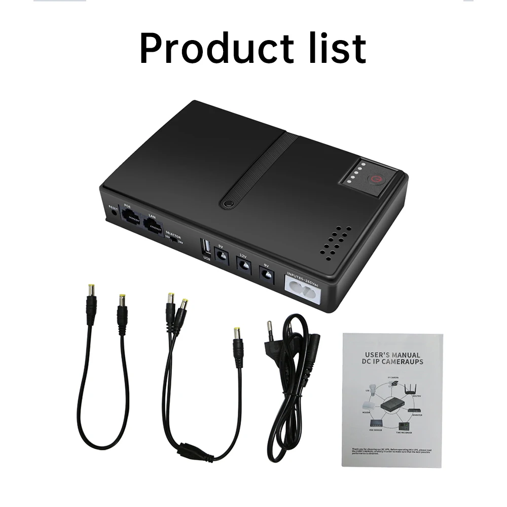 미니 DC 무정전 전원 공급 장치, UPS 배터리 백업, 9V 12V USB 라우터, 광학 모뎀 공급, POE 모바일 보조배터리, 1036P, 30W