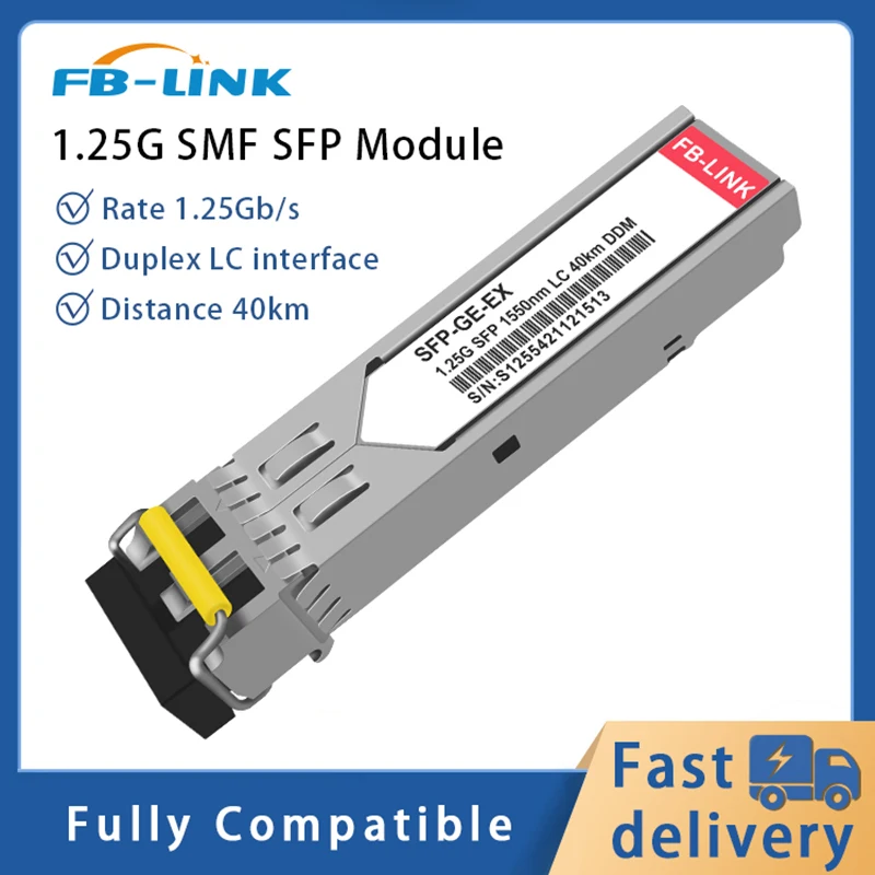 1.25G 1550nm 40KM 1G SFP module LC Transceiver Fiber optic Module for Cisco Mikrotik Ubiquiti Ethernet switch