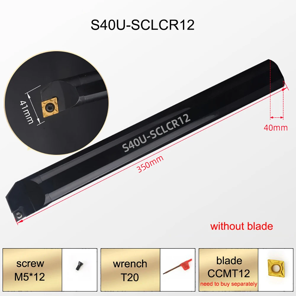1PC S20R S25S S32T SCLCR12 Internal Turning Tool Lathe Boring Bar Tool Holder For CCMT120408 Carbide Insert