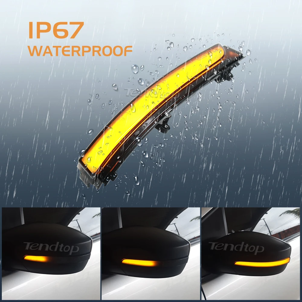 For SpaceFox Volkswagen Focus GOL G5 G6 G7 Polo Golf MK 4.5 Wind Sloop Passat CrossFox Rear View Mirror LED Dynamic Turn Signal