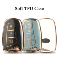 Jingyuqin 3/4BTN Soft TPU Car Remote Key Case For Hyundai Santa Fe Grand Santa Fe 2018 IX45 EQUUS AZERA Grandeur HG Sedan