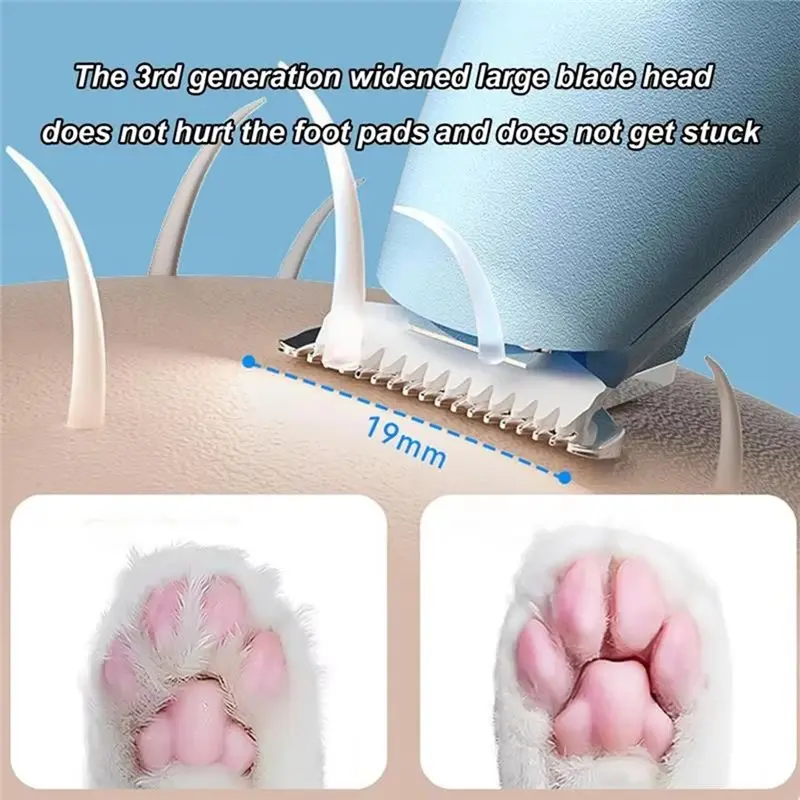 سهلة الاستخدام بالكامل مقاوم للماء Dogpaw المتقلب مع مصباح ليد USB قابلة للشحن منخفضة الضوضاء للحيوانات الأليفة أداة تهذيب الشعر ماكينة حلاقة للحيوانات الأليفة أ