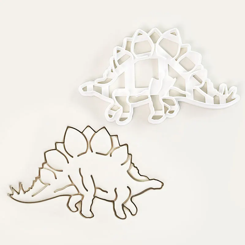 4 Cortadores de Galletas de Dinosaurios, Diseños de Brachiosaurus, Tiranosaurio Rex, Triceratops y Estegosaurio para Fiestas de Cumpleaños Infantiles, Navidad