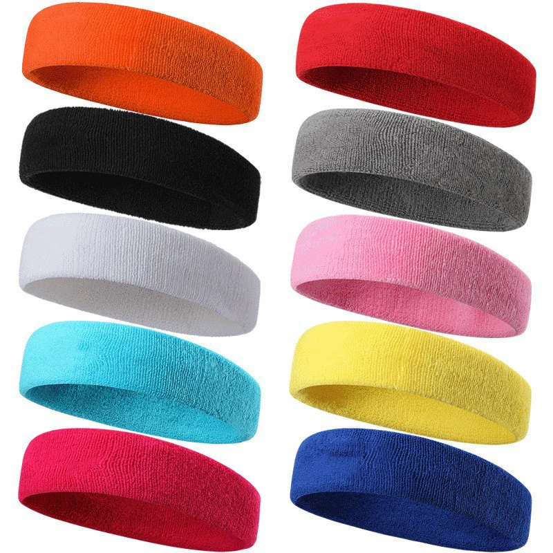 Fashion High Elastic Headband For Women Men Gym Sport Sweat Hair Band Sweat-Absorbent Head Band Soft Anti-slip Sport Headband