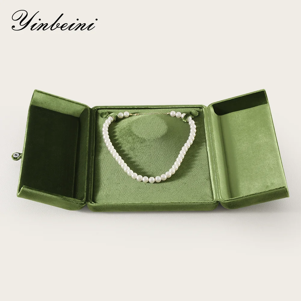 Yinbeini Velvet Large Necklace Pendant Display Box Premium Jewelry Storage Organizer Pendant Gift Packing Case H024