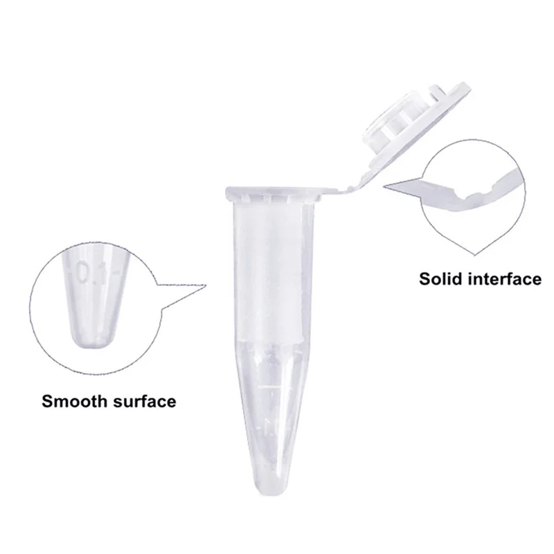 Superior-500Pcs PCR Tube With Flat Cap 1.5Ml Microcentrifuge Tube PCR Reaction Tube School Experiment Transparent