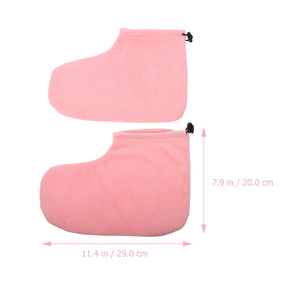 2Pairs مريحة القطن الشمع العلاج القدم يغطي المهنية شمع البارافين حمام العناية بالقدم دفئا التفاف الجمال البارافين #5