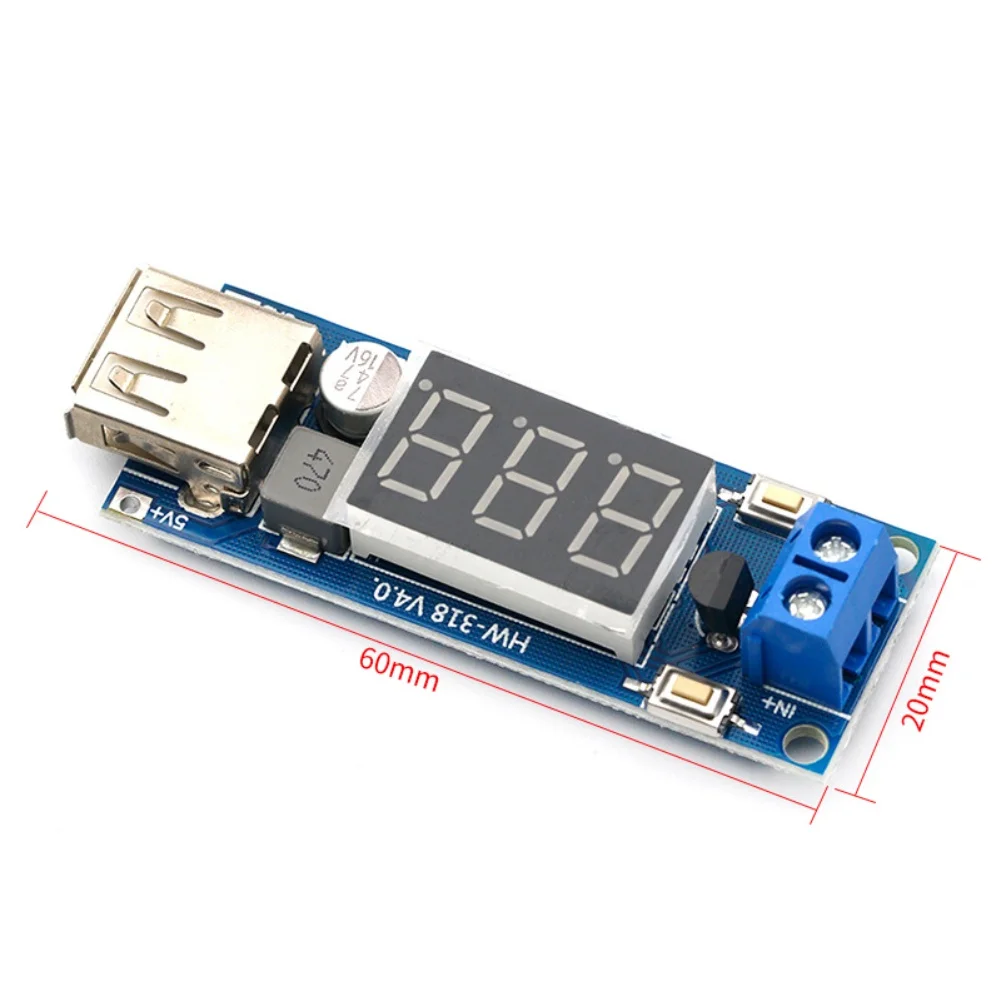 USB Charger DC Step Down Power Module With Voltmeter For Input Voltage Range 4 5 To 40V Suitable For Vehicle Use