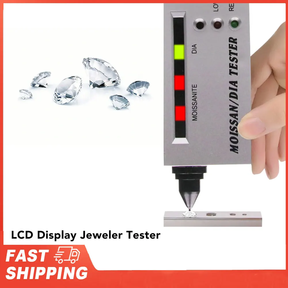 Moissanite Pen LCD Display Diamond Tester Moissanite Hardness Detector Jeweler Testing Tool with LED Indicator