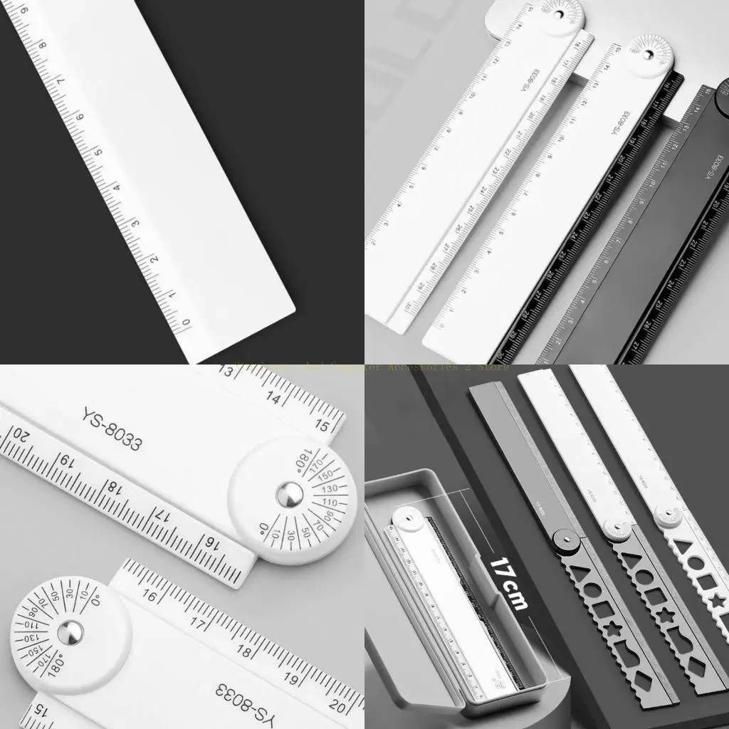 5 pari Piegatura portatile Geometrics Disegno del disegno Strumento disegno in plastica con chiara marcatura per degli