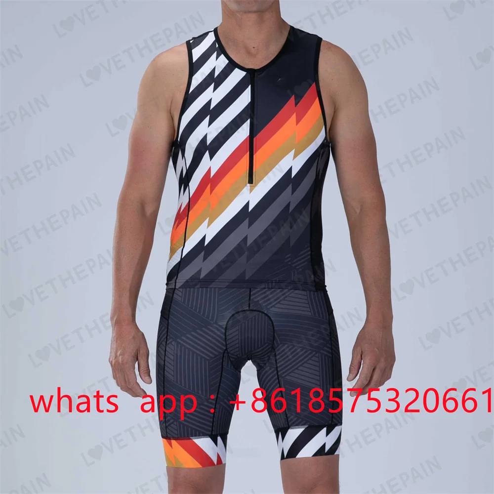 Triathlon Sleeveless Men\'s Cycling Skinsuit Sportswear Ropa Ciclismo Outdoor Bicycle Cycling Clothing 2023 Summer New Jumpsuit