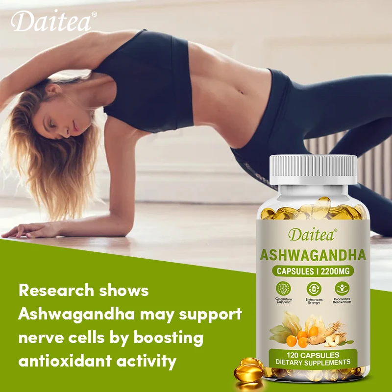 Ashwagandha Stress Management Supplement, Healthy Stress Response, Focus, Memory, Stress Relief, Gluten Free, Non-GMO