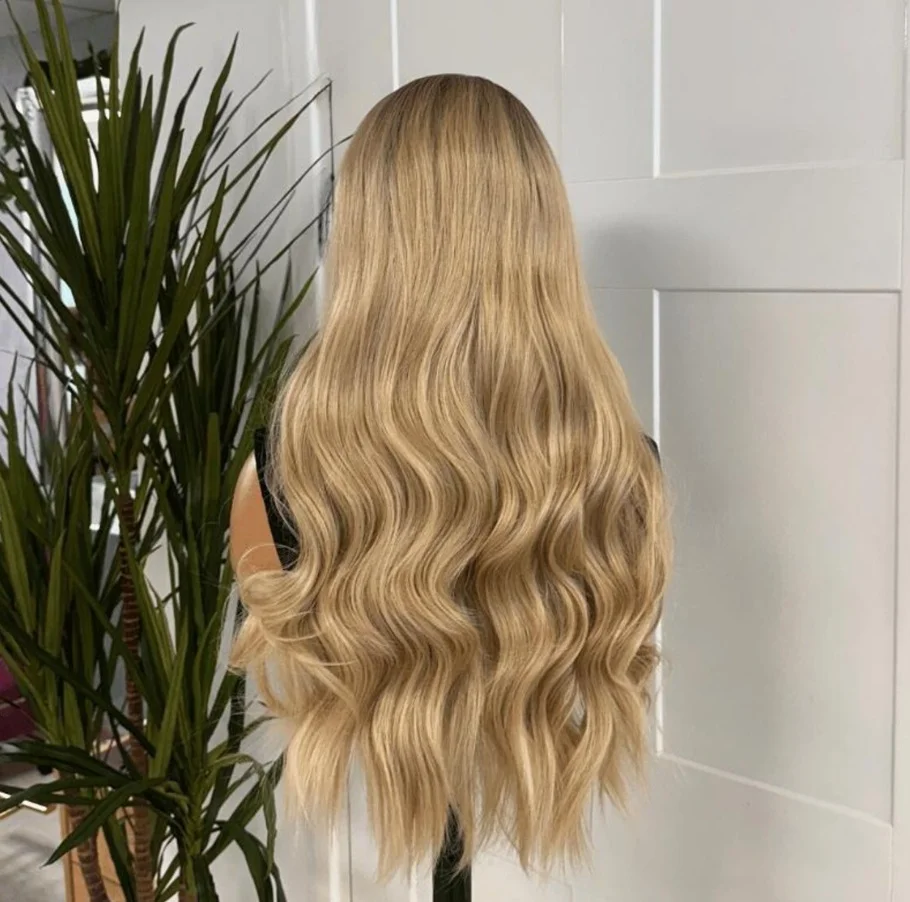 أومبير موجة عميقة الاصطناعية الدانتيل شعر مستعار أمامي للنساء تسليط الضوء على شعر مستعار أشقر العسل شحن سريع عالية الكثافة الباروكات الرخيصة الاستخدام اليومي