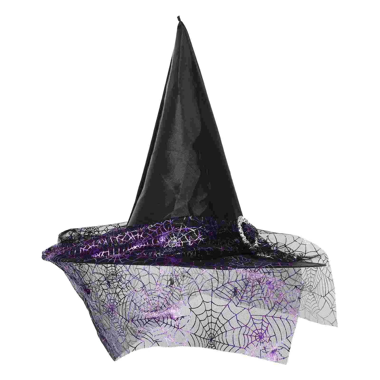 Chapeau de Sorcière d'Halloween en Polyester pour Homme et Femme, Accessoires de Sorcier, Décorations de ix, Amusant