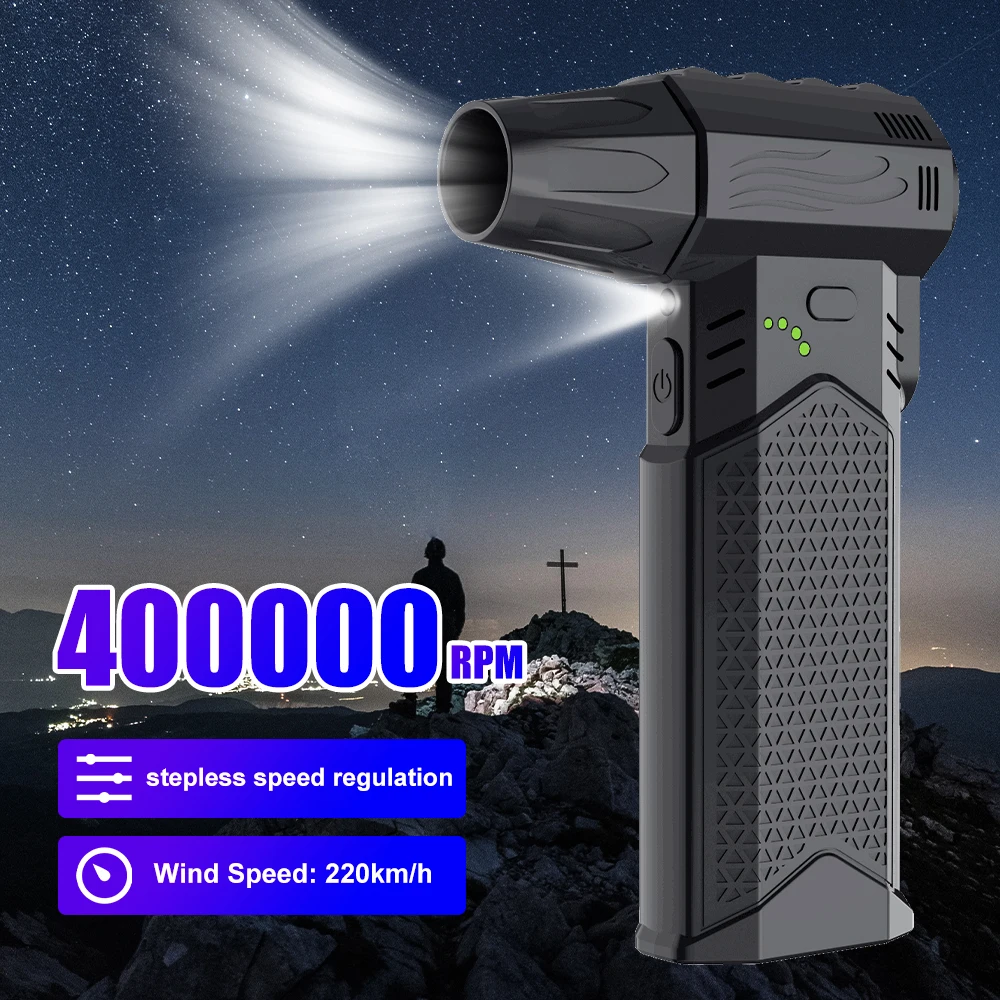 

Portable Fan Electric 400,000RPM Strong Blowing Sunction Turbo Blower Fan Cordless Pump Car Air Duster Vacuum Cleaner BBQ Tools