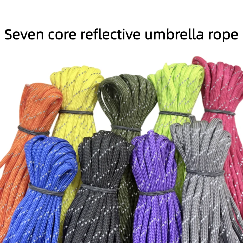 سبعة الأساسية عاكس مظلة حبل ليلة تحذير حبل سوار المنسوجة في الهواء الطلق خيمة المشي لمسافات طويلة المظلة تعزيز حبل #1