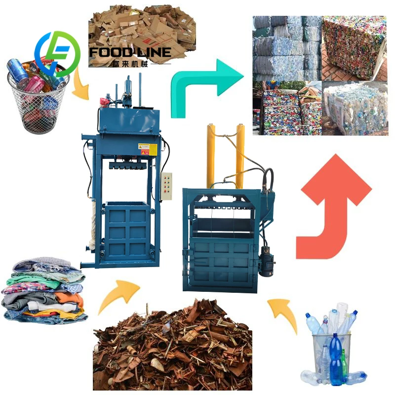 Vertical Hydraulic Textile Baling Machine Suitable For Used Clothes Cotton Yarn Fabric Leftover Textile Waste Compression Handle