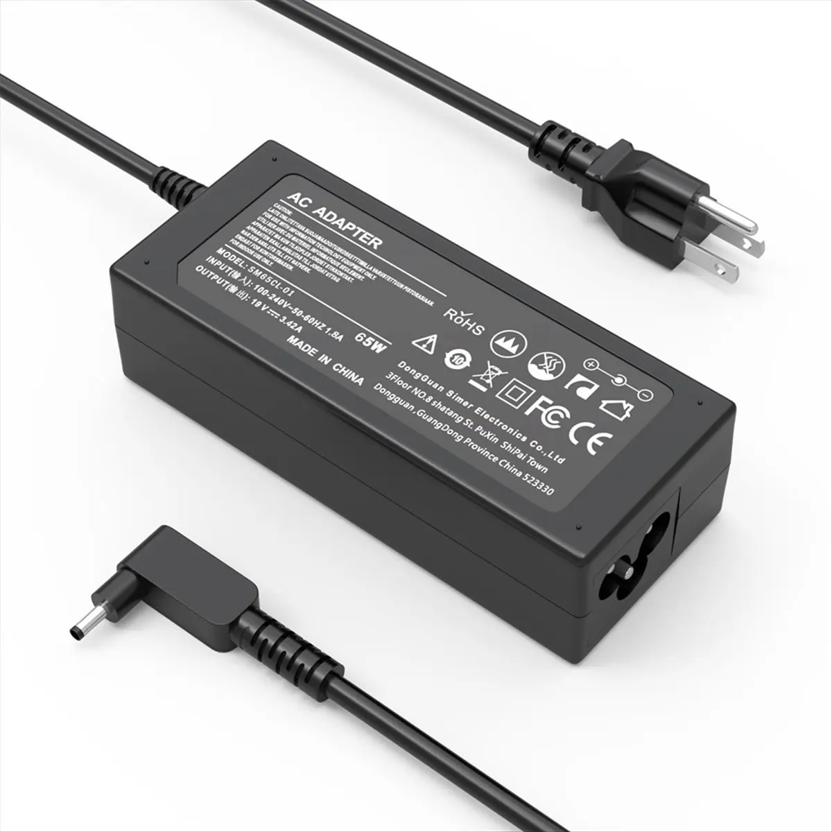 Carregador AC howhow 65W 19V 3.42A para Acer Aspire 1 3 5 A515-44 A515-45 A515-46 A515-54 A515-55 A515-56 A115-32 A315-23 Plugue Americano