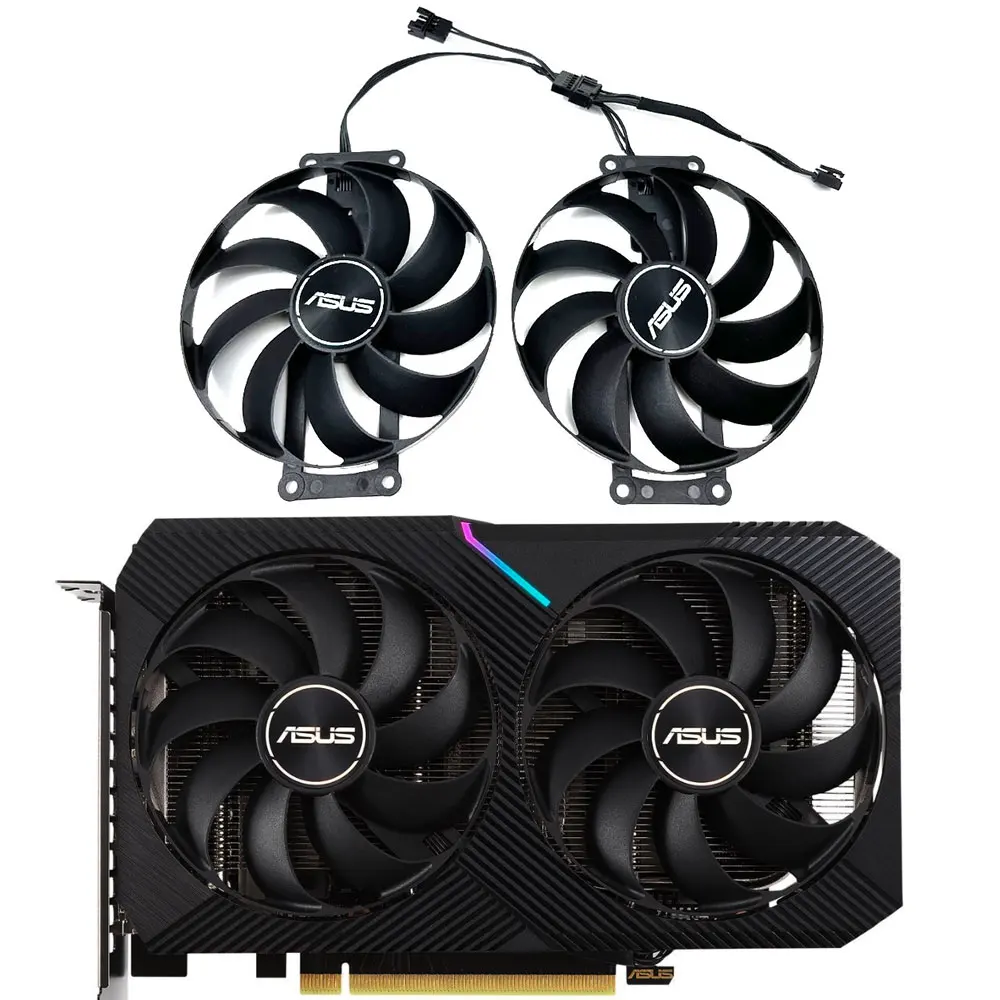 

2PCS/SET CF9010U12S T129215SU DUAL RTX 3060 GPU FAN，FOR ASUS Dual RTX 3060 TI MINI、RX 6500 XT、RX 6400 Graphics card cooling fan