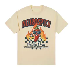 Neurospicy Funny Chili T Shirt Autism ADHD Dyslexia Actually Autistic Meme Tee Shirt Men's Women Casual Cotton Oversized T-shirt