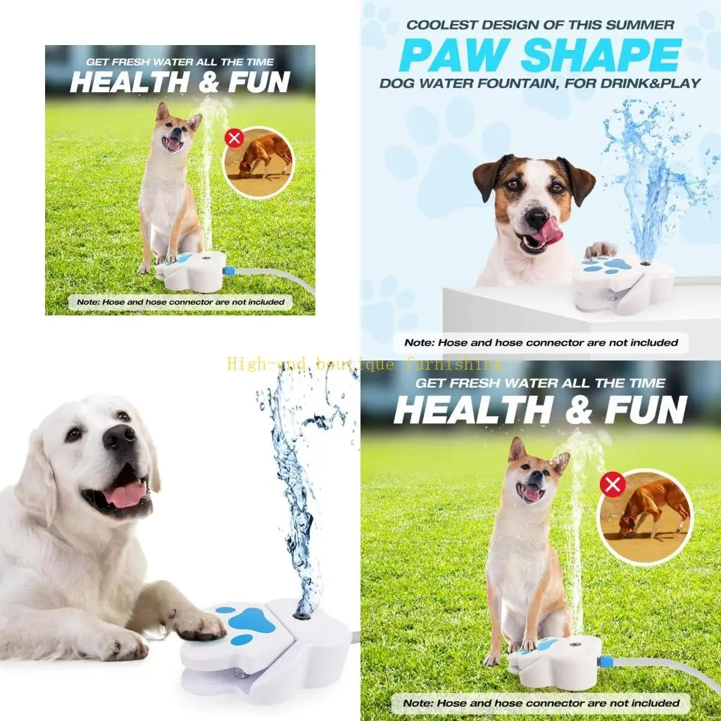 L9NB Interactive Dog Water Play Toy Paws Activated Outdoor Fountain Summer Cooling