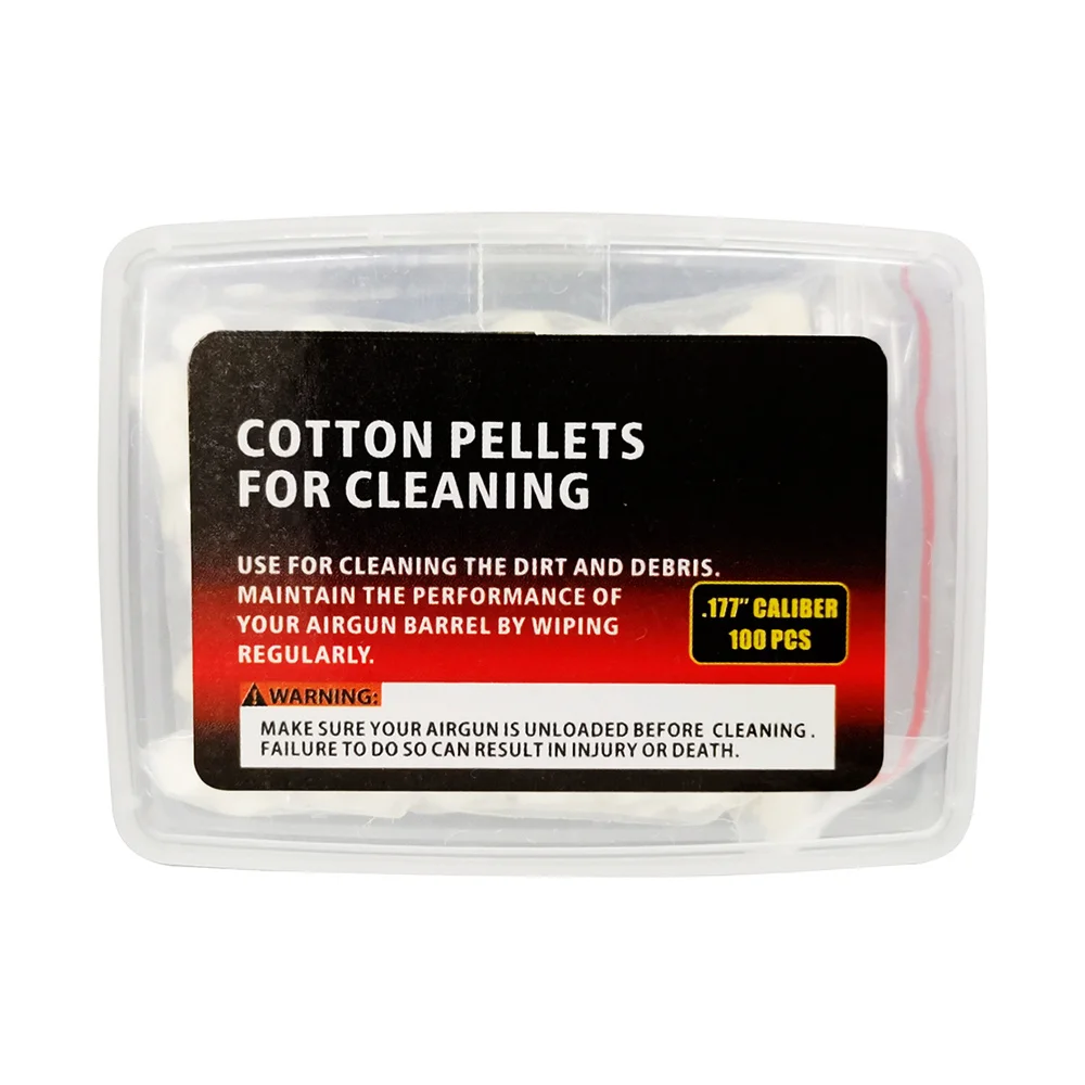 Tactical 100Pcs  .177 .22 .25 Caliber Cotton Balls Pellets Felt Cleaning Wads Barrel Cleaner for Hunting Airgun Airsoft Rifle view 5