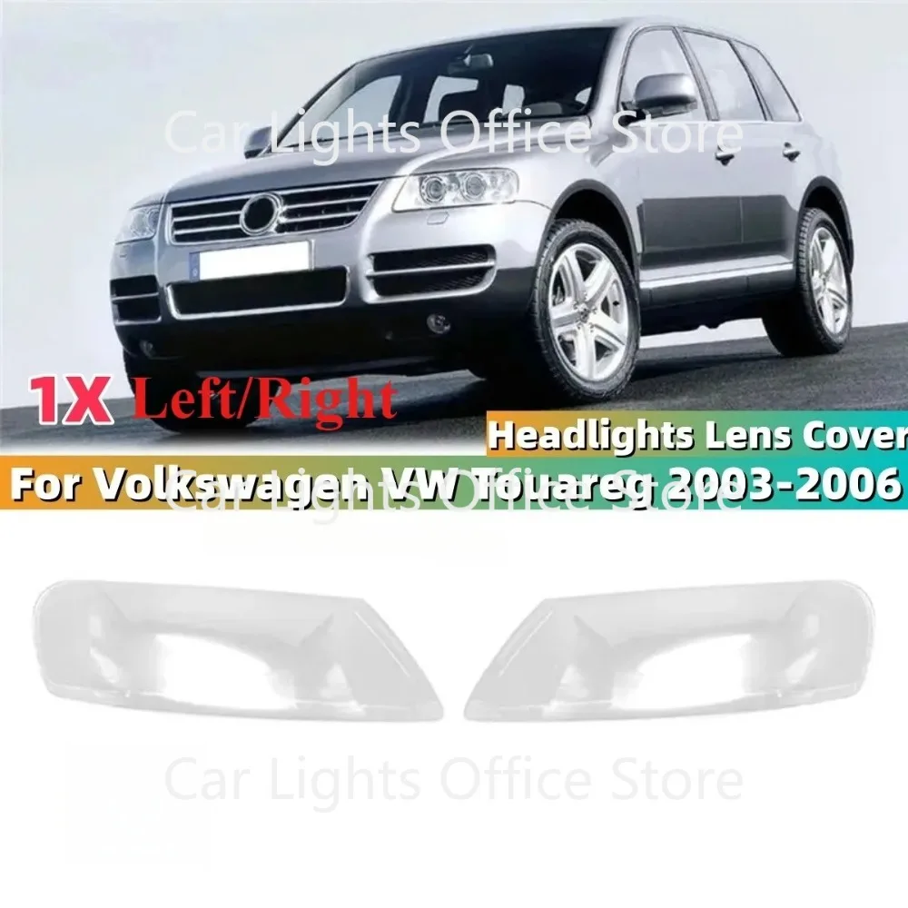 Left/Right Side Car Front Headlight Shell Lampshade Transparent Lens Cover For Volkswagen VW Touareg 2003 2004 2005 2006 view 2