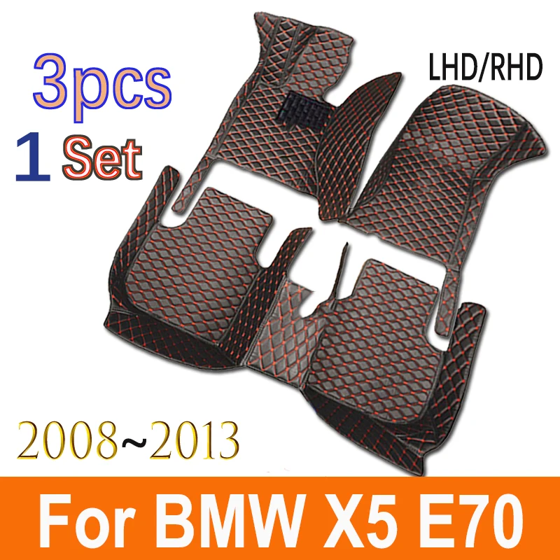

Car Floor Mats For BMW X5 E70 MK2 2008~2013 Luxury Leather Mat Set Auto Protect Carpet Rug Interior Parts Car Accessories 7 Seat