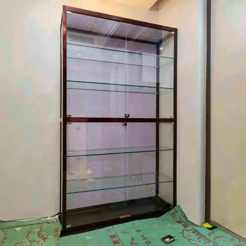 custom.Customized Retail Aluminum Alloy Glass Sliding Door Display Full Showcase with LED Lighting Smoke Shop Showc