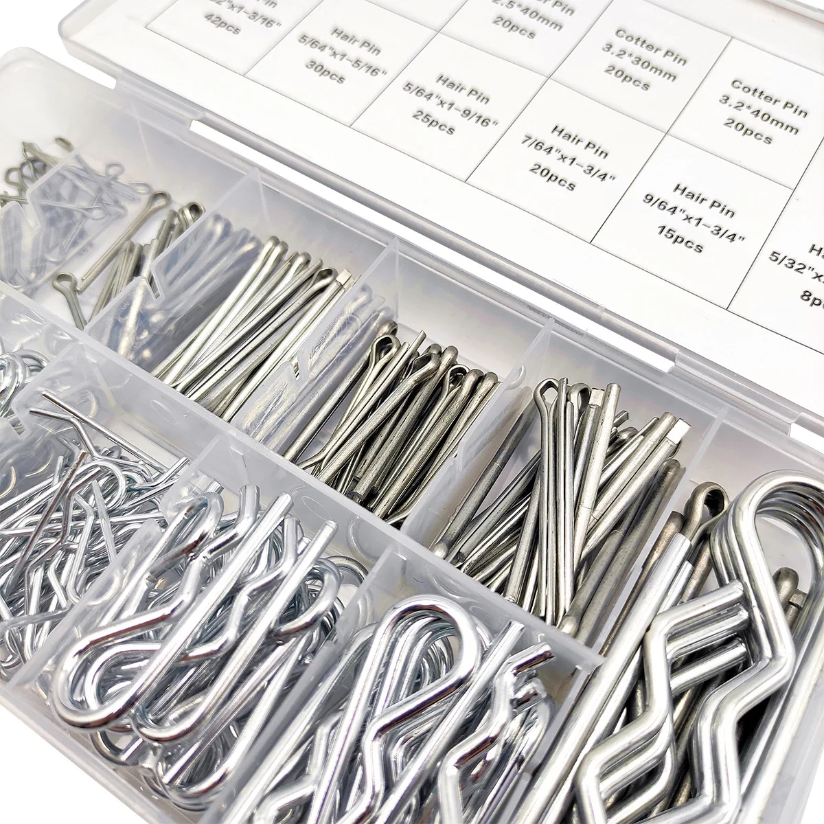 For Home Improvement Hardware Type Split Pin Fastener Set 250 Pieces Galvanized Steel Hook Hair Clip
