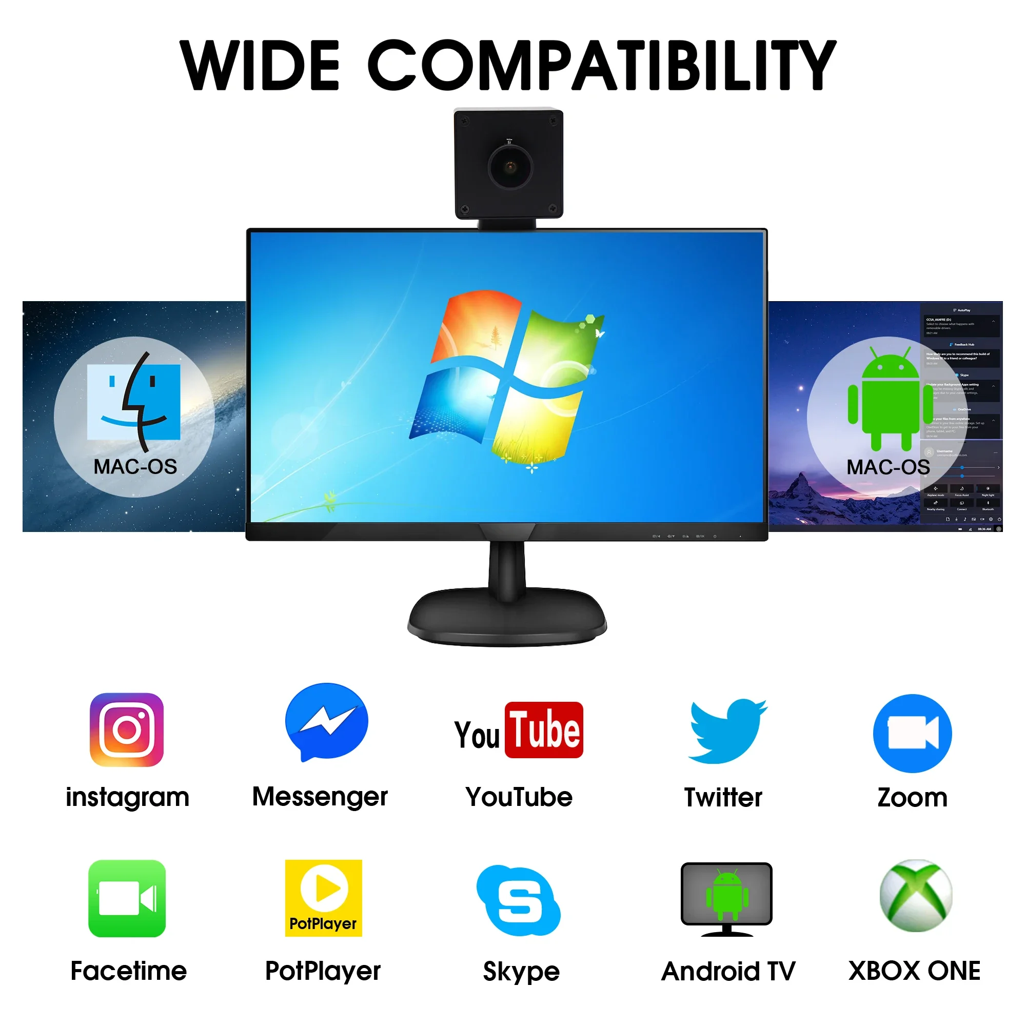 ELP HD 1080P 30fps Mini USB Webcam Autofocus Wide Angle No Distortion USB2.0 OTG for Monitoring, 3D Printer, Home Security