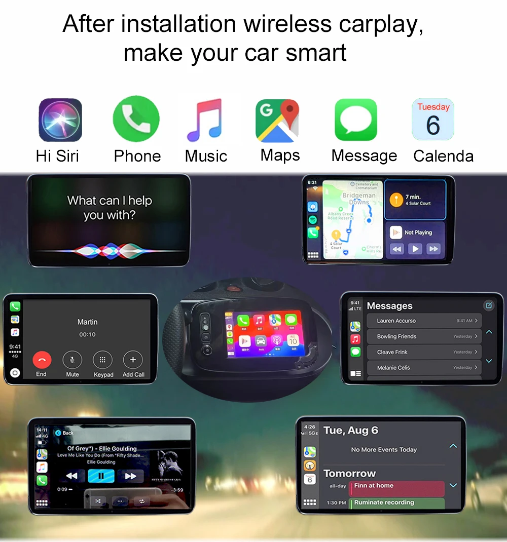 STLFOriginal Screen Upgrade Wireless ApplesCarPlay for MercedessBenz Smart Android Auto Mirror Link AirPlay Radio Navigation