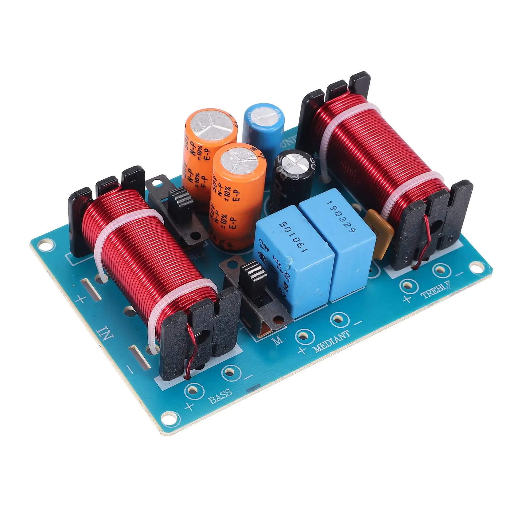 150W Speaker Treble Alto Bass Audio Frequency Divider 3 Way Crossover Filter for 4-11 Inch Bookshelf Speakers