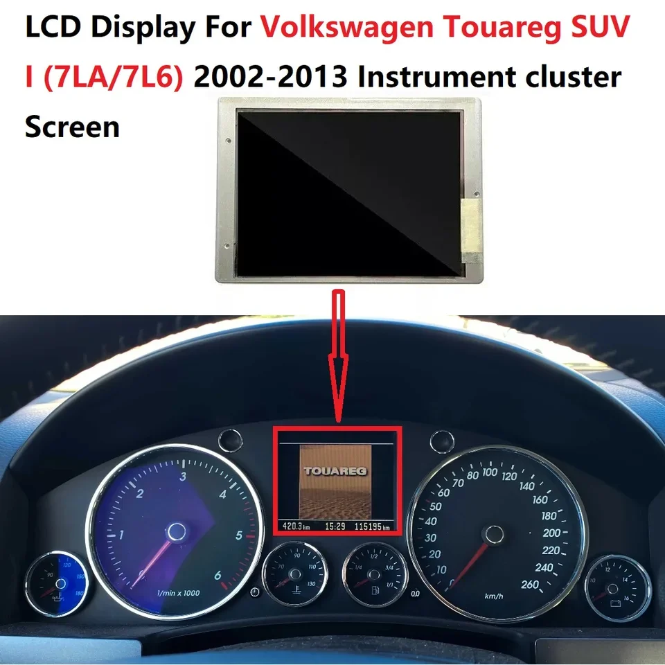 LCD Display For Volkswagen Touareg SUV I (7LA/7L6) 2002-2013 Instrument Cluster Screen Replacement