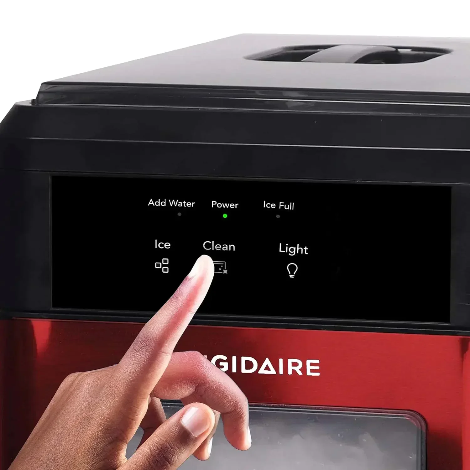 FRIGIDAIRE-Countertop Crunchy Chewable Nugget Ice Maker, Red Stainless, 44lbs per Day, EFIC237-SSRED EFIC237